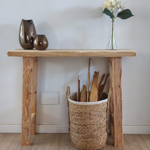 consola de recibidor de madera maciza natural