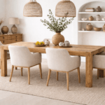 Mesa de comedor de teca natural maciza 200x100 | TWOANTS