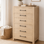 Cómoda de Madera de Hevea Natural Aria