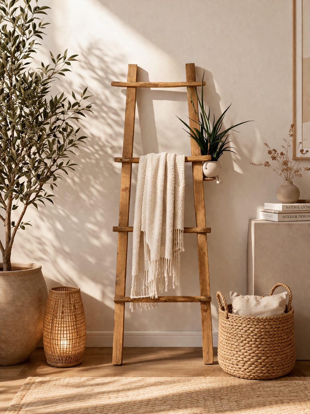 escalera decorativa 2.jpg Escalera Avella de madera de avellano - Imagen 1