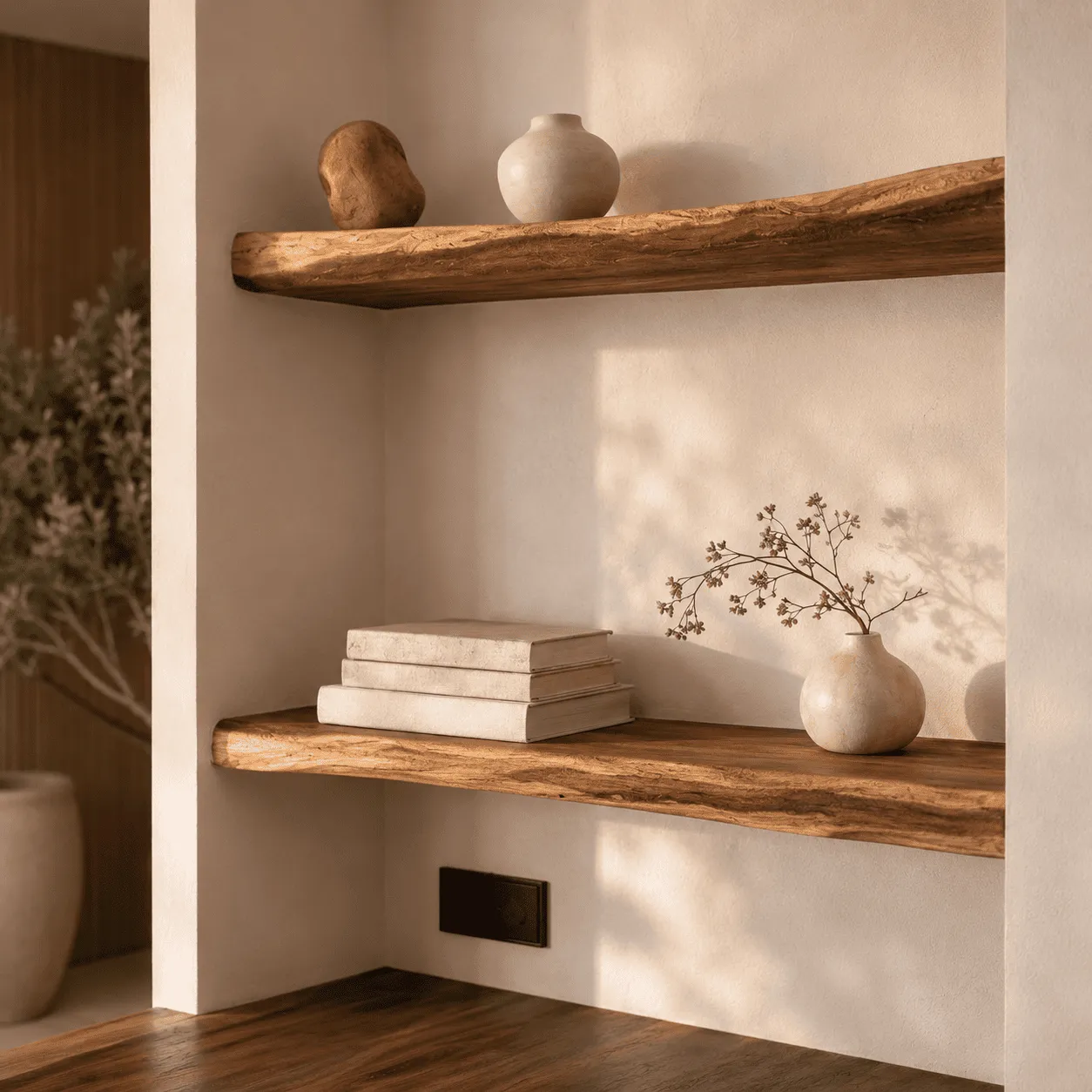 Estanteria-Saman-1 Estantería madera maciza 50x30 cm de samán con cantos naturales - Imagen 1