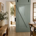 Puerta de Granero Verde Liston a Medida
